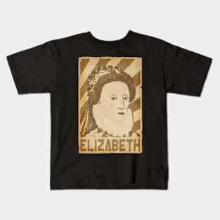 Elizabeth Queen Of England Retro Propaganda Kids T-Shirt